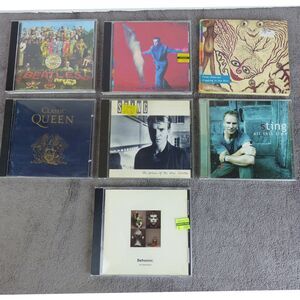 British / UK Rock CD 7 Lot Beatles Queen Peter Gabriel Sting Pet Shop Boys